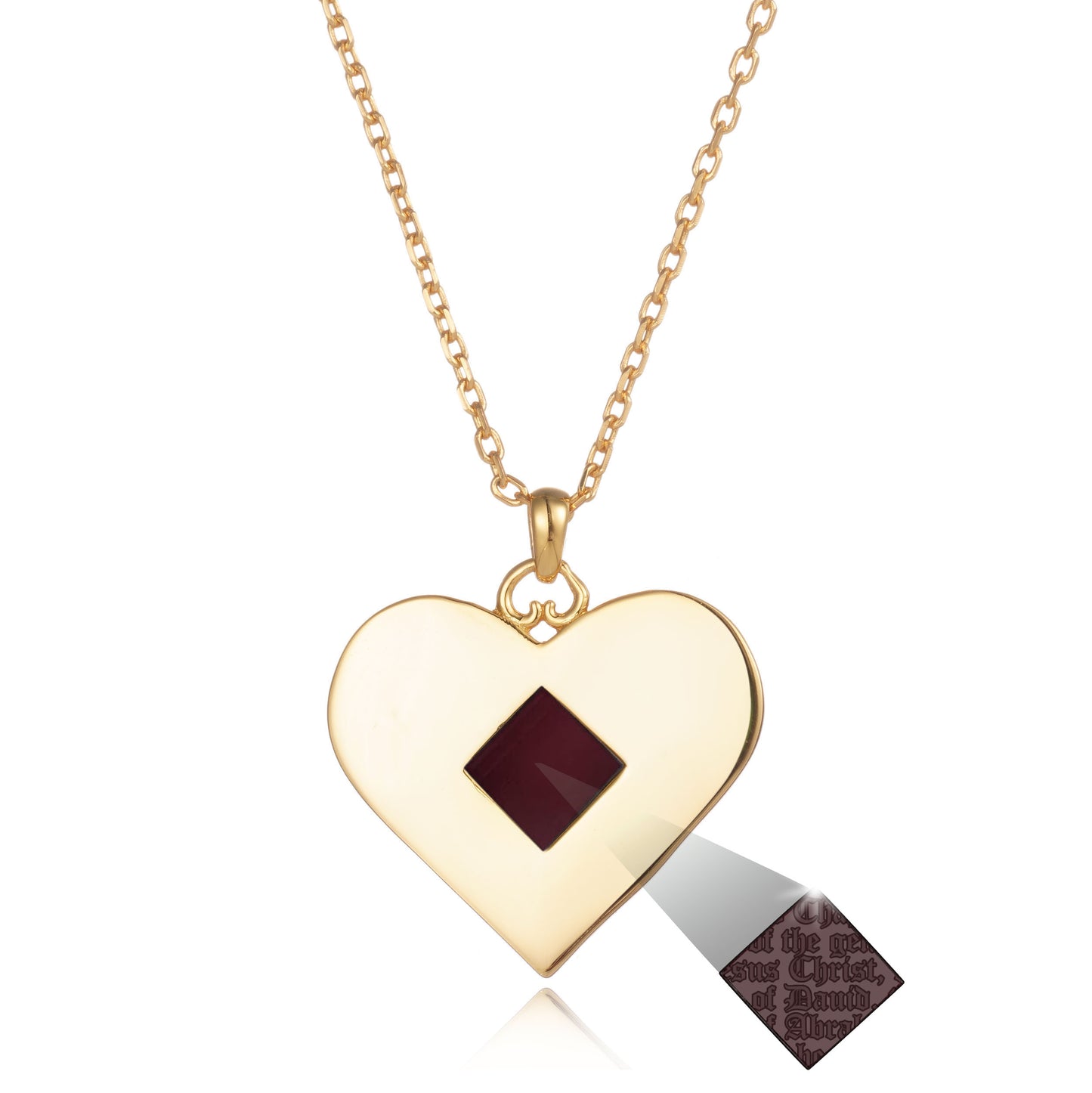 Gold Heart Bible Necklace for Women