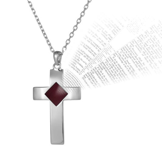 Silver Bible Cross Necklace for Women & Men