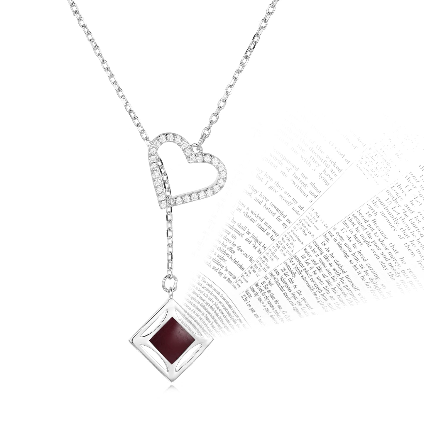 Heart Bible Necklace for Women – Gold & Silver Christian Pendant with Nano-Engraved New Testament