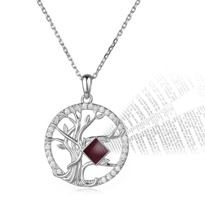 Tree of Life Bible Necklace - 925 Sterling Silver - For Women