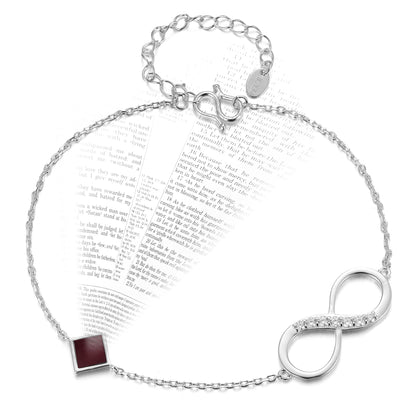 Infinity Bible Bracelet – 925 Sterling Silver Christian Bracelet with Nano New Testament