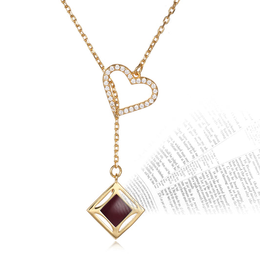 Heart Bible Necklace for Women – Gold & Silver Christian Pendant with Nano-Engraved New Testament