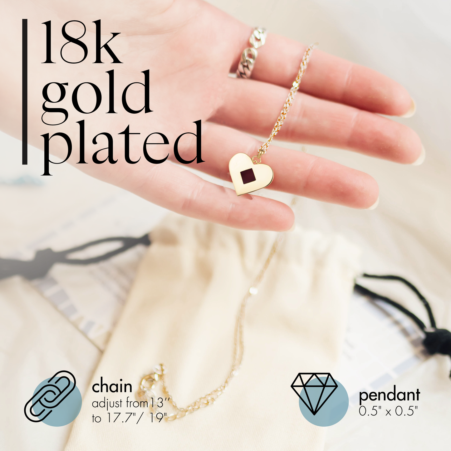 Gold Heart Bible Necklace for Women