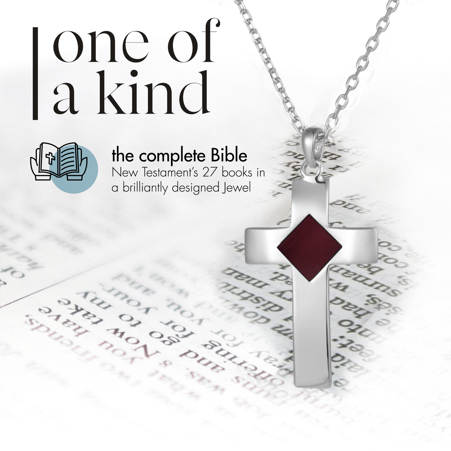 Silver Bible Cross Necklace for Women & Men