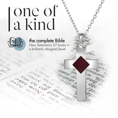 Silver Bible Cross Necklace for Women & Men