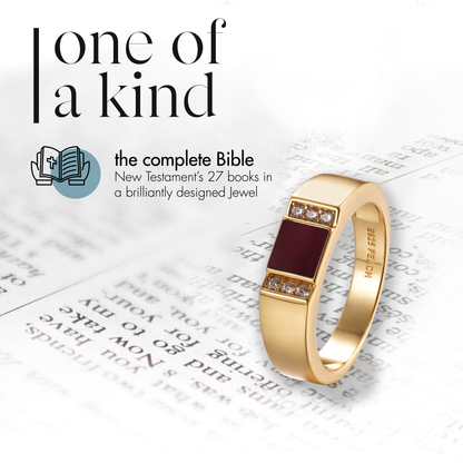 Gold Bible Ring – New Testament Engraved