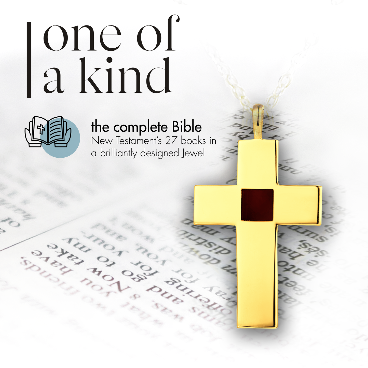 Bible Cross Necklace – Gold or Silver