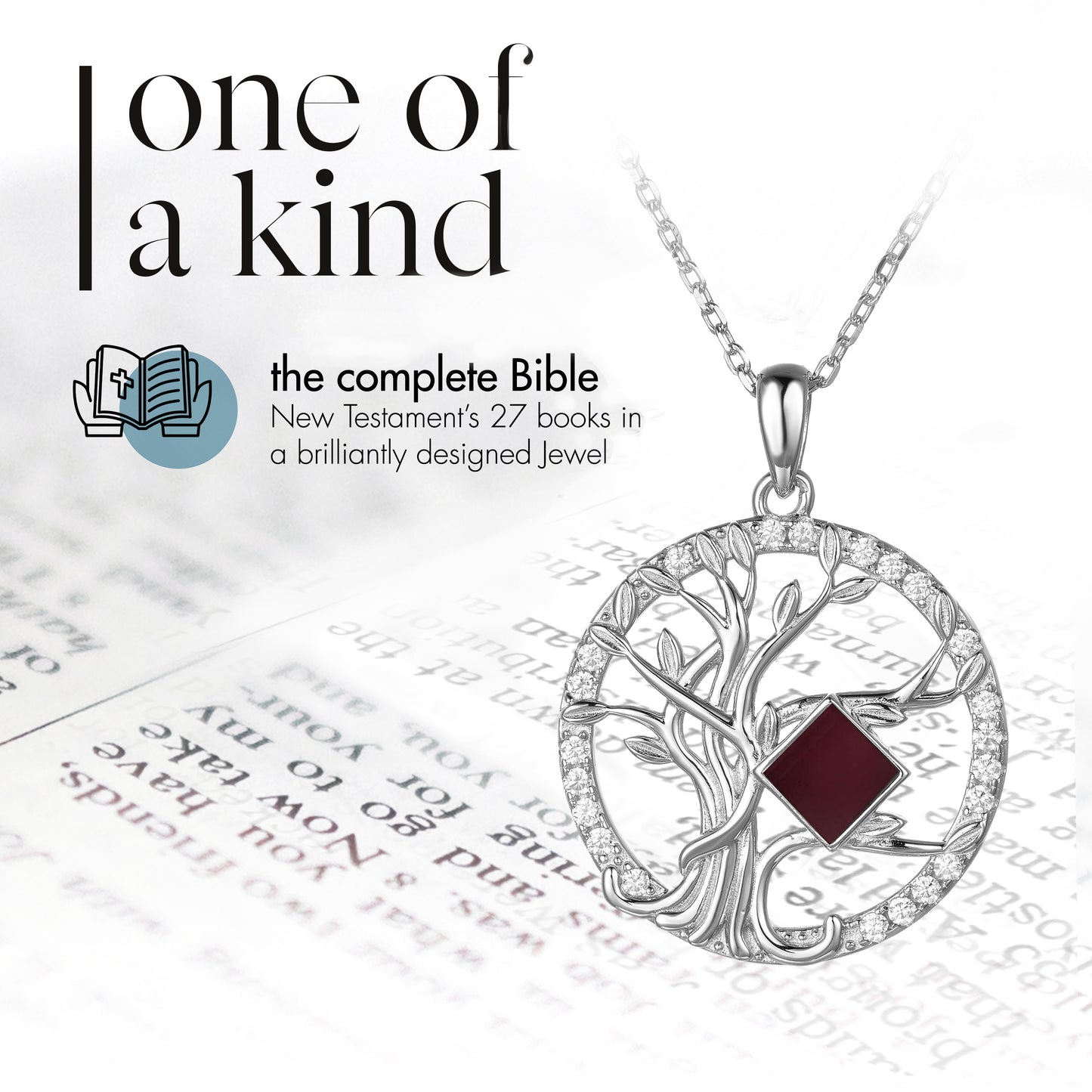 Tree of Life Bible Necklace - 925 Sterling Silver - For Women