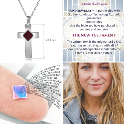 Silver Bible Cross Necklace for Women & Men