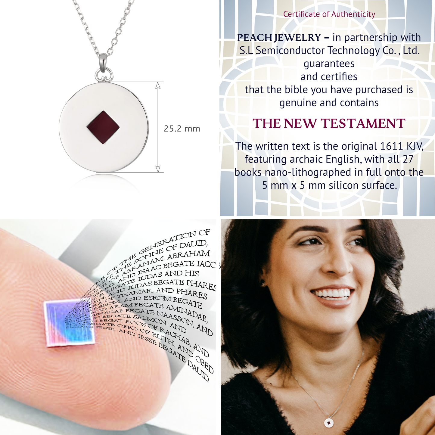 Silver Bible Necklace – Round Pendant