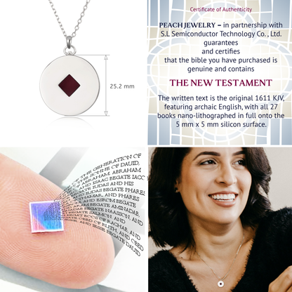 Silver Bible Necklace – Round Pendant