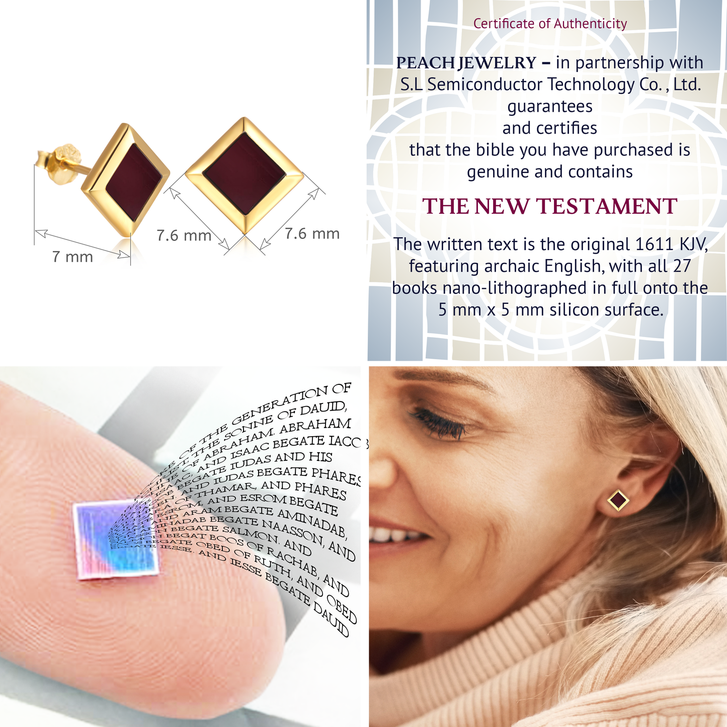 Gold Bible Earrings – Scripture Engraved