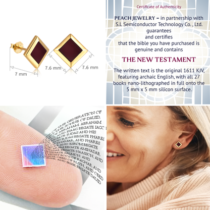 Gold Bible Earrings – Scripture Engraved