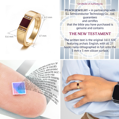 Gold Bible Ring – New Testament Engraved