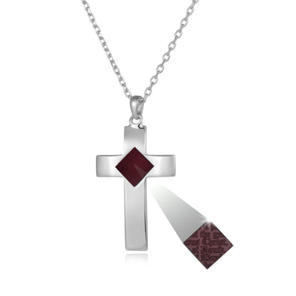 Silver Bible Cross Necklace for Women & Men