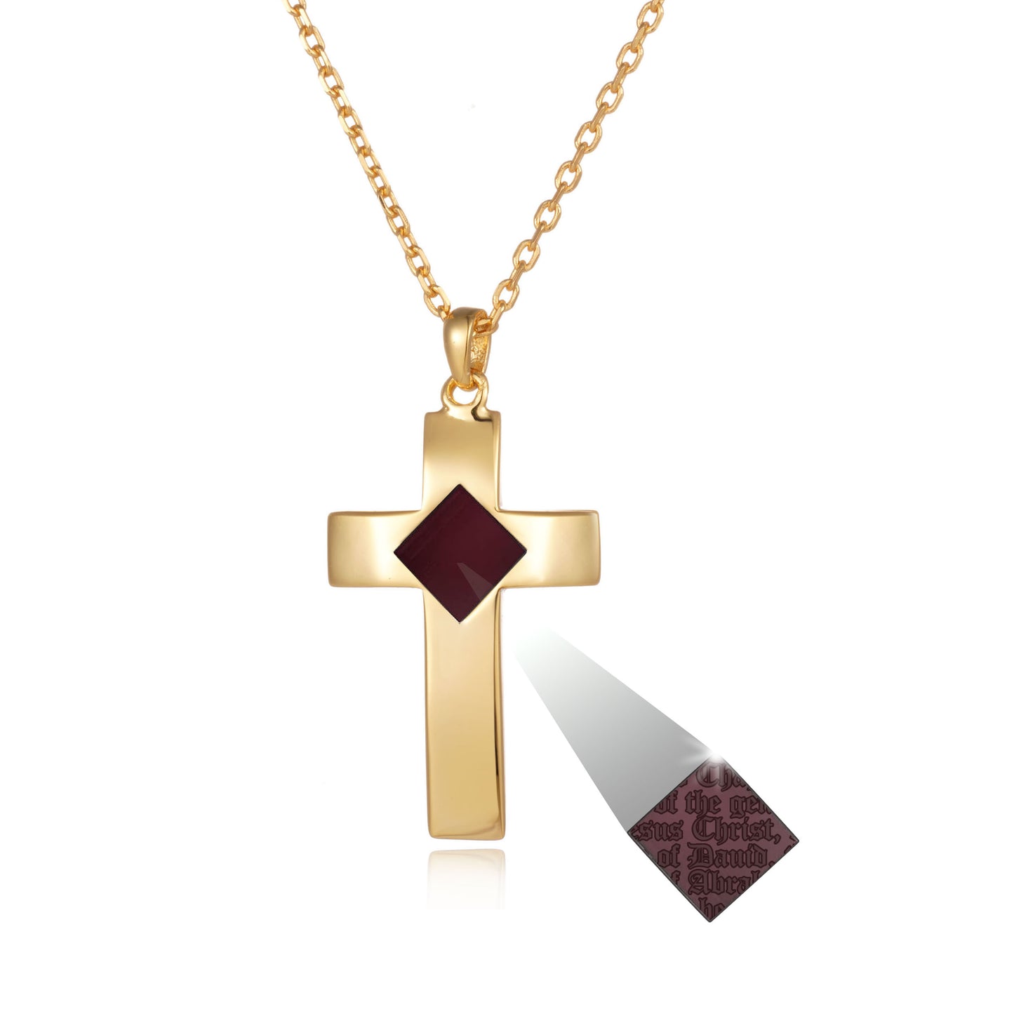 Gold Bible Cross Necklace for Women & Men