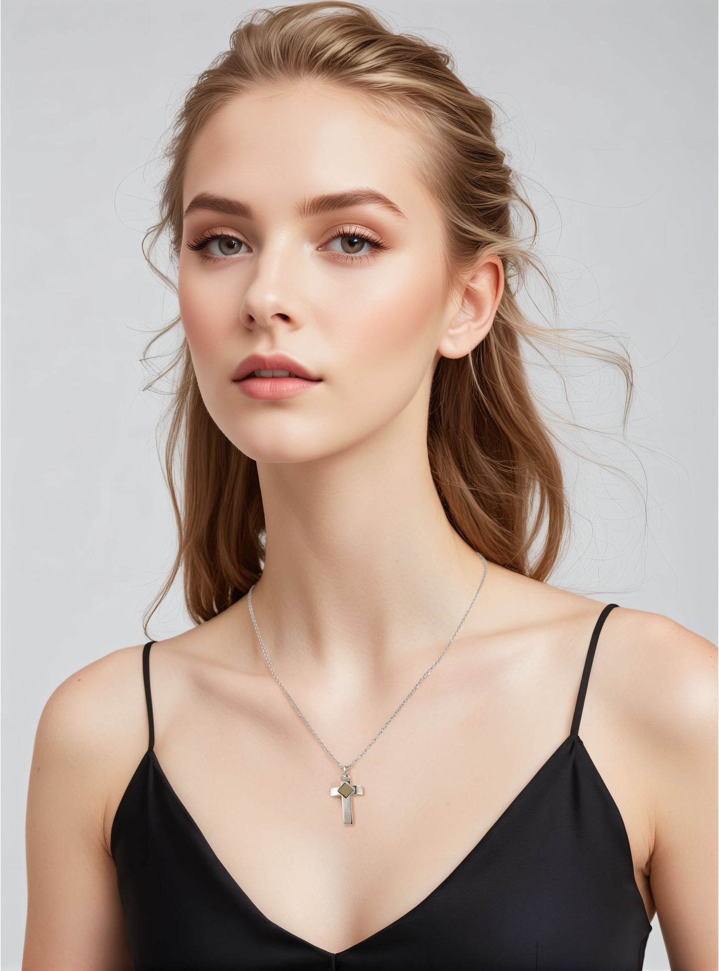 Silver Bible Cross Necklace for Women & Men