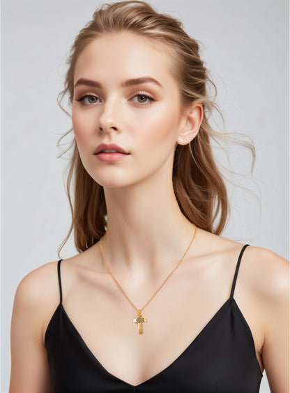 Gold Bible Cross Necklace for Women & Men