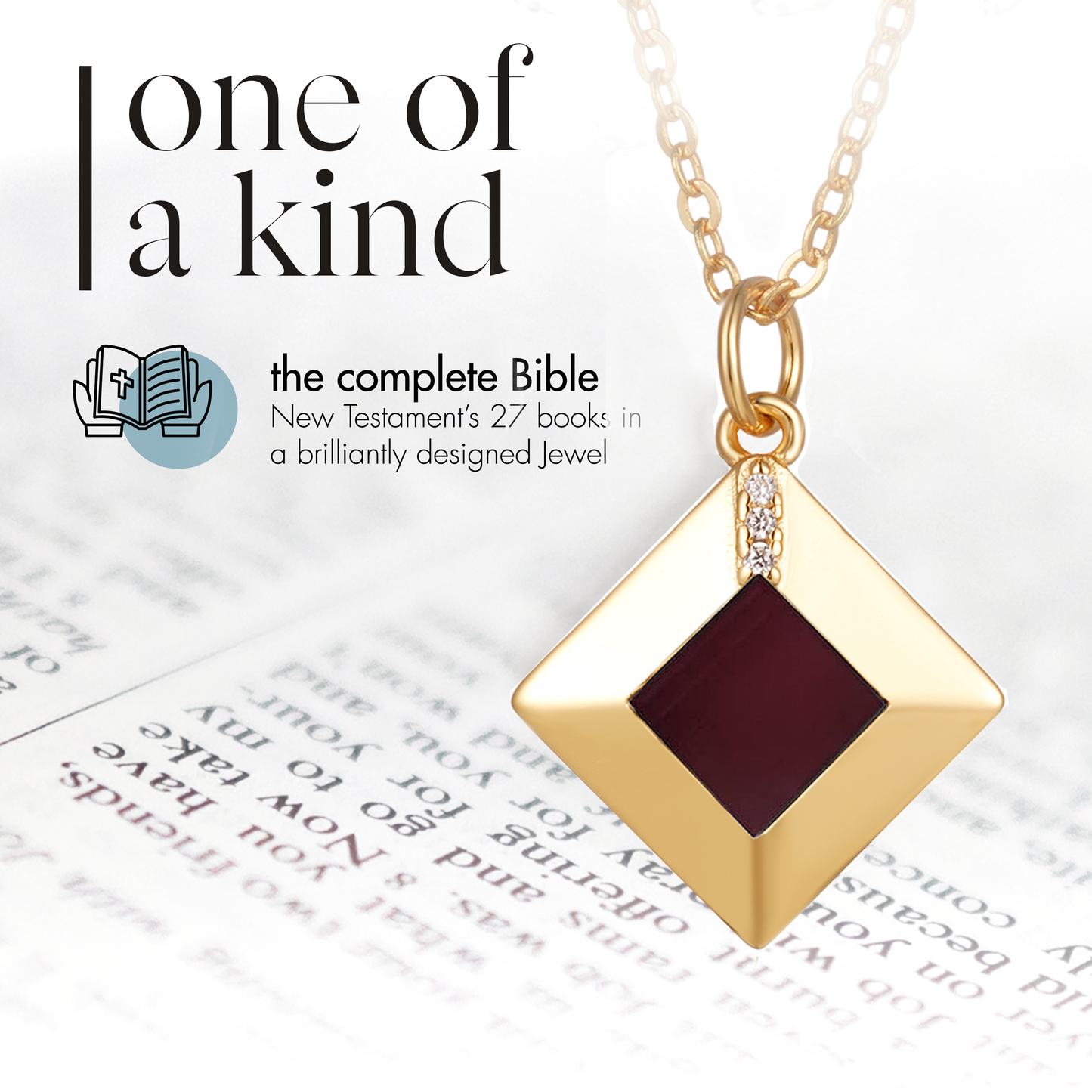 Gold Bible Pendant for Women
