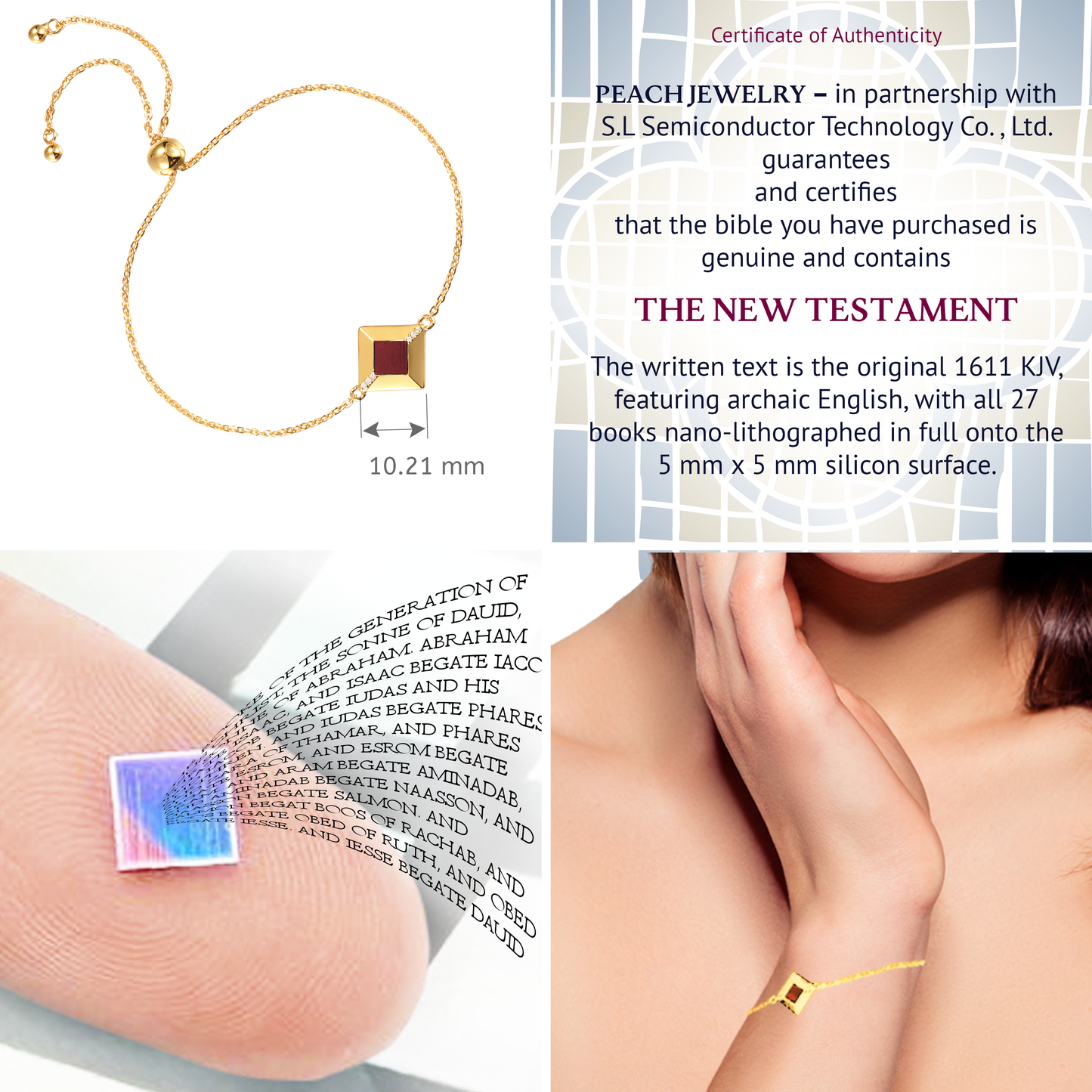 Bible Bracelet for Women – Adjustable - Silver & Gold