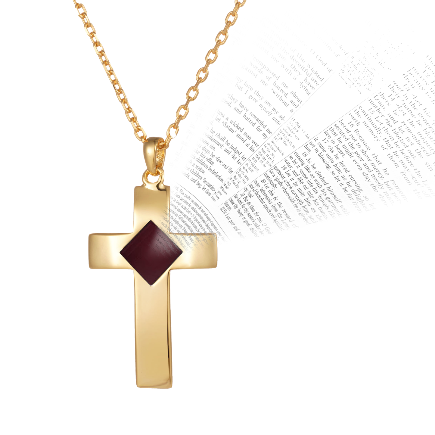 Gold Bible Cross Necklace for Women & Men