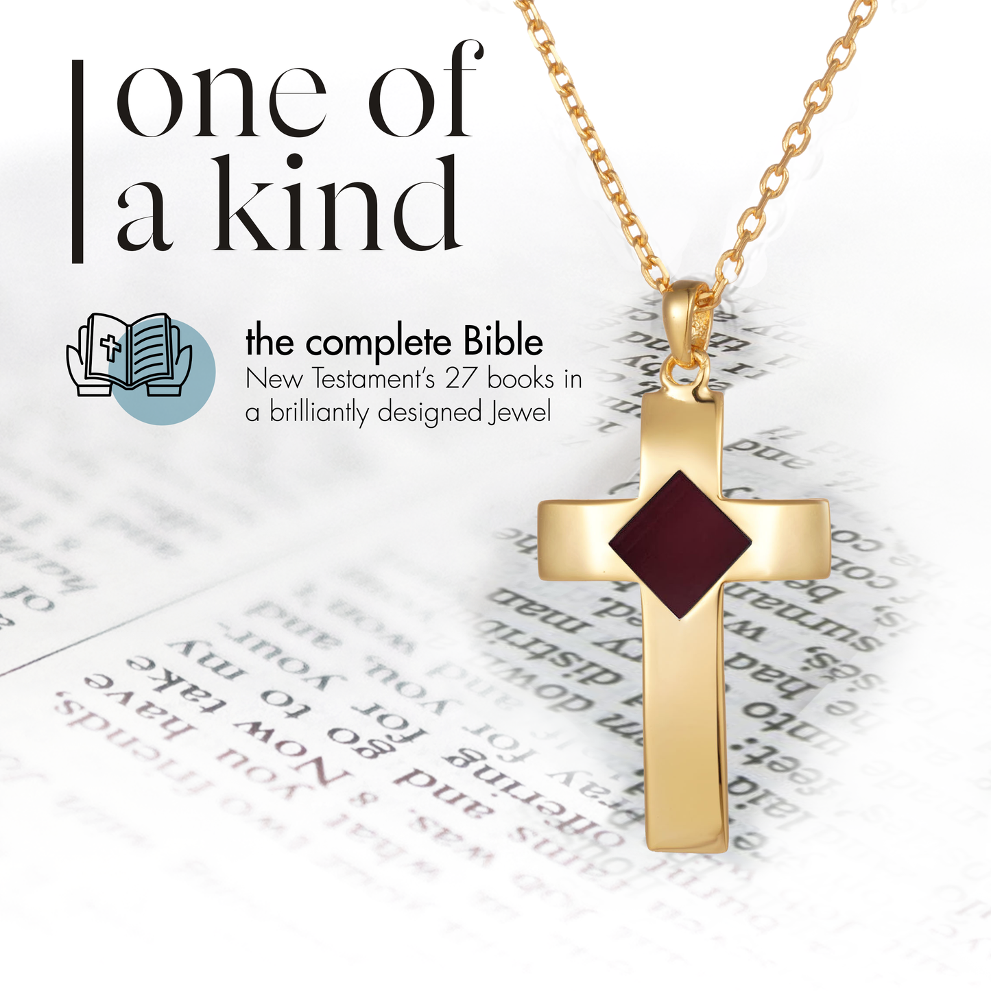 Gold Bible Cross Necklace for Women & Men