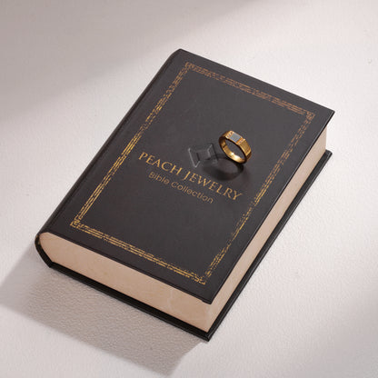 Gold Bible Ring – New Testament Engraved